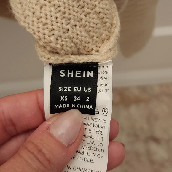 Beige Knit Half Zip Sweater - Picture 3 of 4